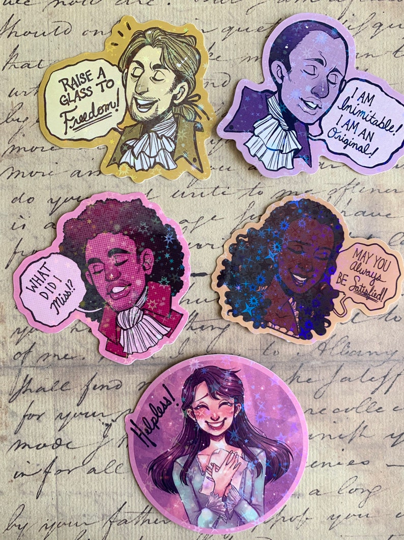 Eliza Hamilton Musical 3 Vinyl Holo Sticker afbeelding 5