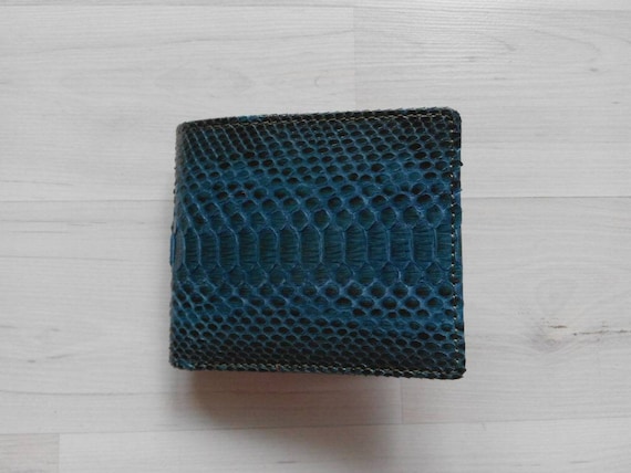 Natural Gray Men Snake Python Bi-fold New Design Leather Wallet
