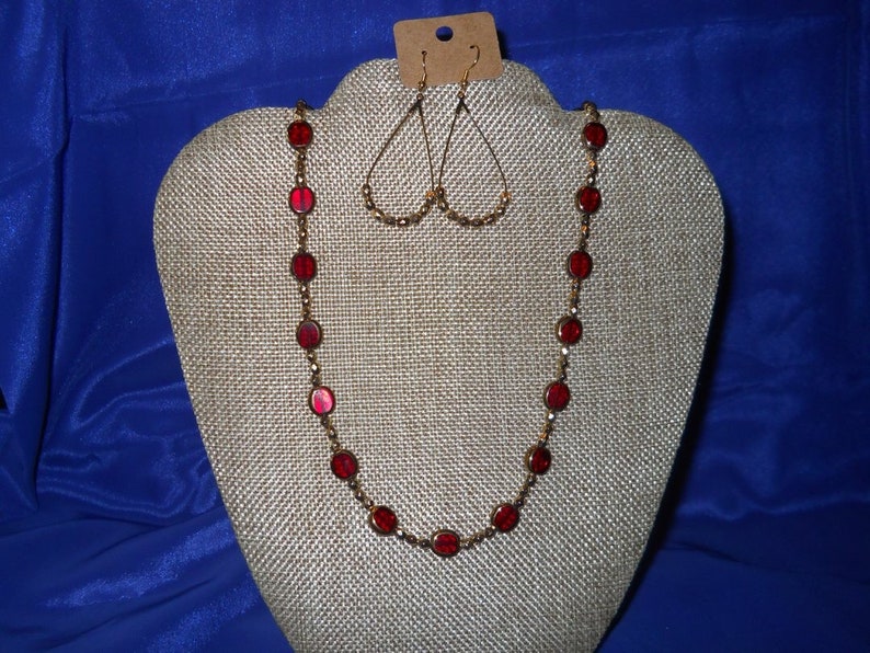 Handmade Red and Gold Beaded Set