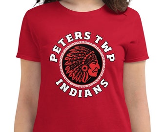 Indios de Peters Township - Logotipo de retroceso para mujeres