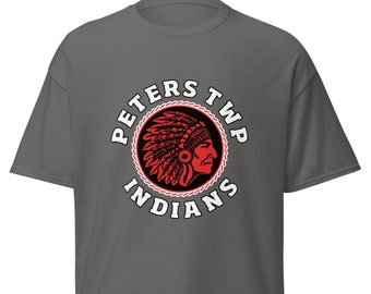 Peters Township Indians - Camiseta con logo retro