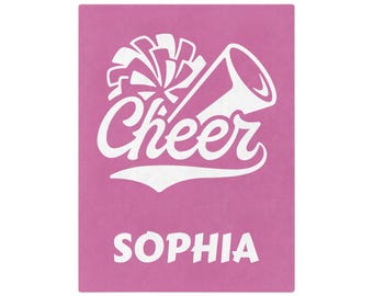 Manta de terciopelo, manta suave personalizada de animadoras para niñas, regalo de animadoras personalizado, decoración de habitación para adolescentes, ropa de cama acogedora, manta de cama de vellón