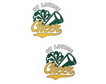 Pegatinas de vinilo para animadoras, resistentes al agua, calcomanías de St Louise, Yeti, etiquetas para botellas de agua, regalo para animadoras