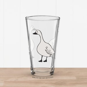 Silly Goose Pint Glass: Minimalist Funny Goose Beer Cup