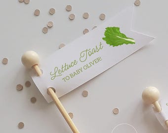 Adornos vegetarianos para cupcakes: decoraciones para baby shower en el jardín