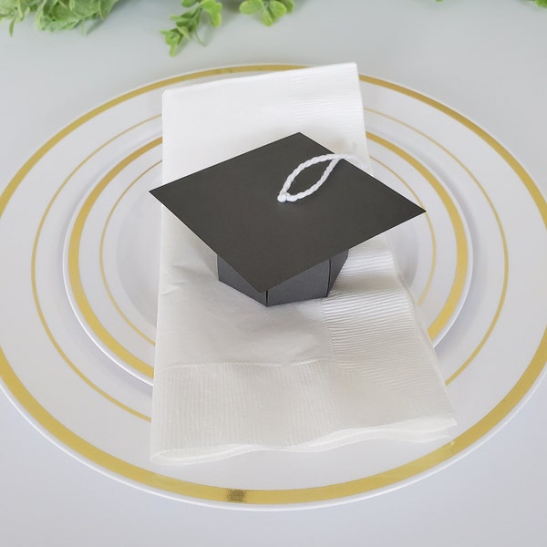 Graduation Cap Favor Box Template - Fun DIY Decor & Place Setting - Printable 3D Graduation Decoration