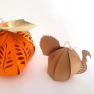 3d turkey placeholder for Thanksgiving favor for guests name card for friendsgiving party treat box template digital download 3d gift tag