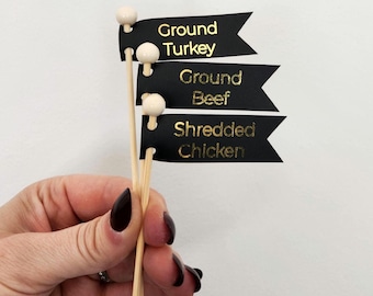 Elegant Wedding Food Labels | Custom Foiled Tags for Wedding Decoration
