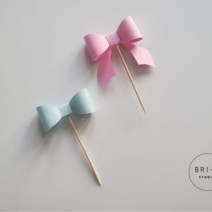 Adorable 3D Bow Cupcake Toppers - Pink Girl Theme - Coquette Bow & Bowtie Cupcake Décor Set - Baby Shower-charming gender reveal