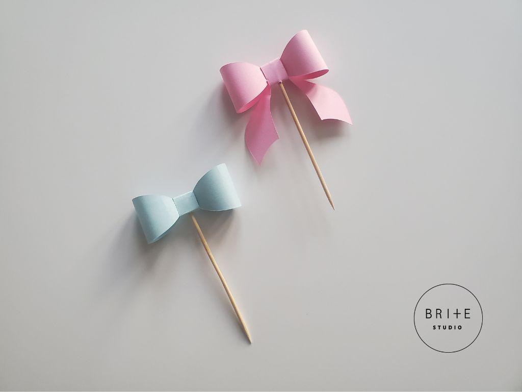 Adorable 3D Bow Cupcake and Straw Toppers - Pink Girl Theme - Coquette Bow & Bowtie Cupcake Décor Set - Baby Shower-charming gender reveal