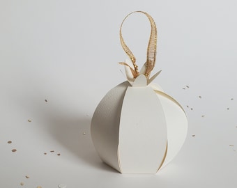 3D Pomegranate Favor Box Template: Fall Thanksgiving Luminary (Digital Download)