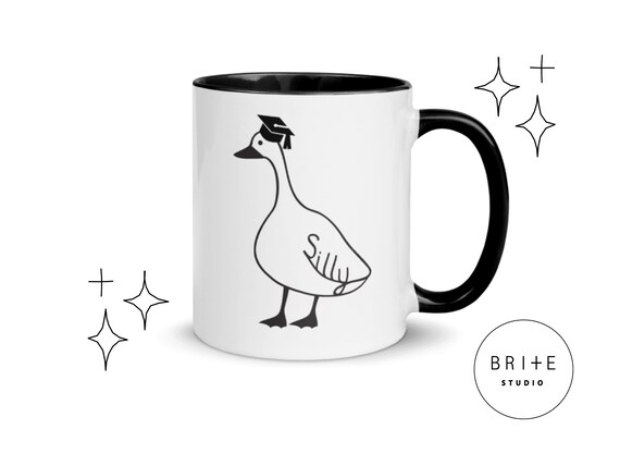Silly Goose Graduation Mug: Two-Tone Coffee Cup, High School Grad Gift
