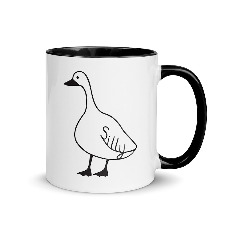 Silly Goose Mug Funny Meme Coffee Cup Silly Gift for Birthday Hot Drink Mug Gift for Her. side view