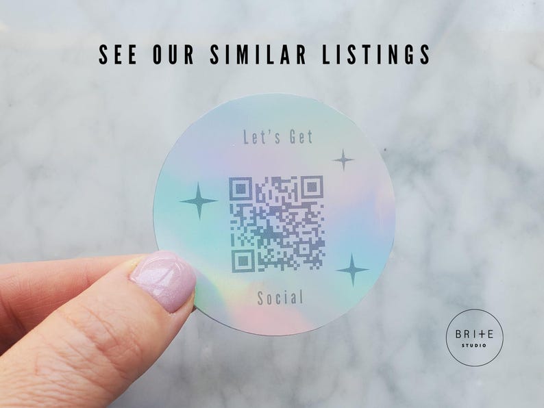 see our similar listings for custom qr code stickers with holographic paper.