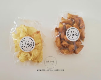 His Her Favorite Sticker Set for Cute Wedding Favor Idea for Easy Wedding Favor Idea - Our Favorite Sticker Set for Treat Bags