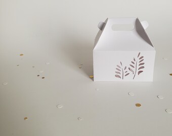 Plantilla de caja de regalo con forma de hoja: Caja de dulces de Acción de Gracias (descarga digital)
