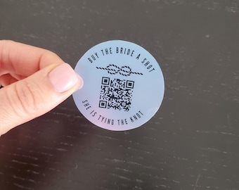 Custom QR code Holographic Sticker for CashApp Bachelorette Party Gear for Party Favor label for Bachelor Party Venmo secure payment
