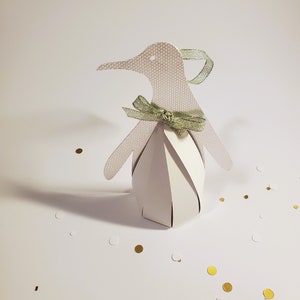 3D-Pinguin Platzhalter für Weihnachten Winter Hochzeit Platzhalter Geschenkbox Winter Hochzeit Karte mit Namen Platzhalter für Weihnachtsgeschenk