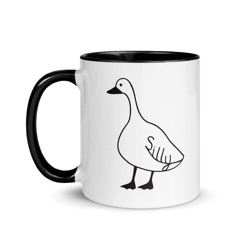 Silly Goose Mug Funny Meme Coffee Cup Silly Gift for Birthday Hot Drink Mug Gift for Her. side view