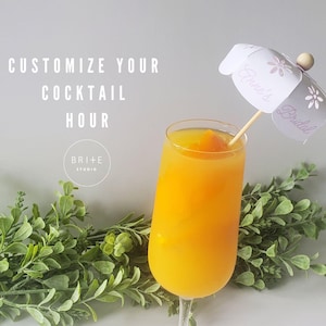 Personalized Cocktail Umbrellas - Custom Drink Toppers for Bridal Shower Cocktail Umbrellas for Party Decoration Drink Garnish for the Bride