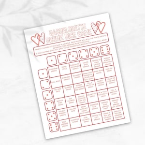 Bachelorette Dice Game, Drinking Game for Hen Party, Ladies Night Game, Bachelorette Weekend Party Games for Adults