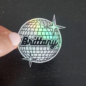 Custom Name Holographic Disco Ball Magnet: Bachelorette Party Gift