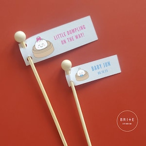 Bao Dumpling Baby Shower Drink Garnish for Dim Sum Party decoration for Cheese Board & Cupcakes decor for First Birthday