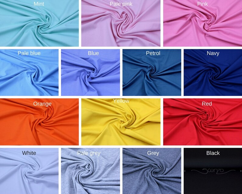 Solid single jersey fabric plain jersey multiple colours Etsy