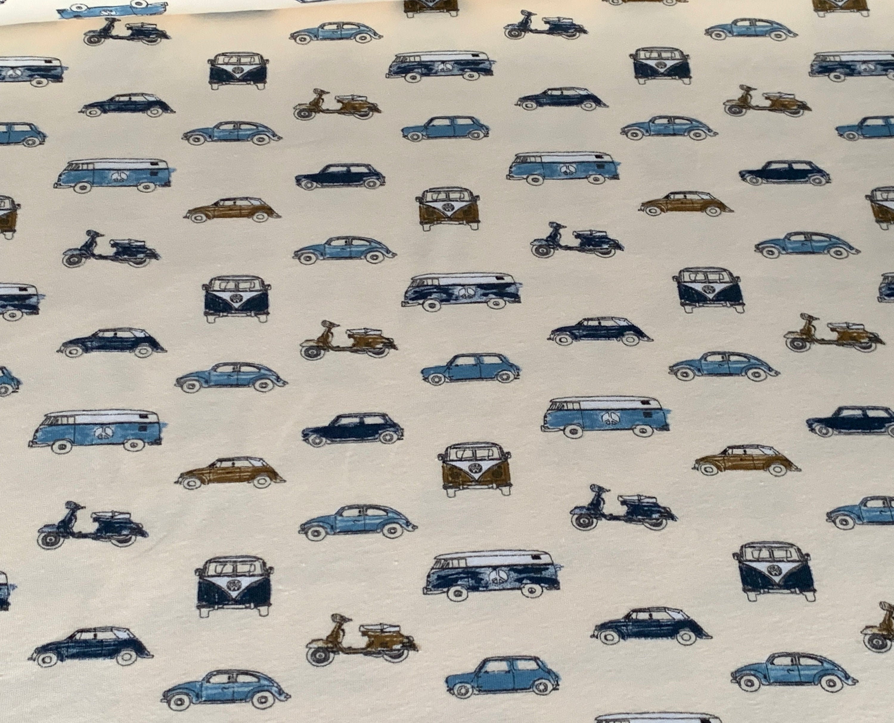 Cars on Beige French Terry Fabric Fabric for Kids Stretch - Etsy UK
