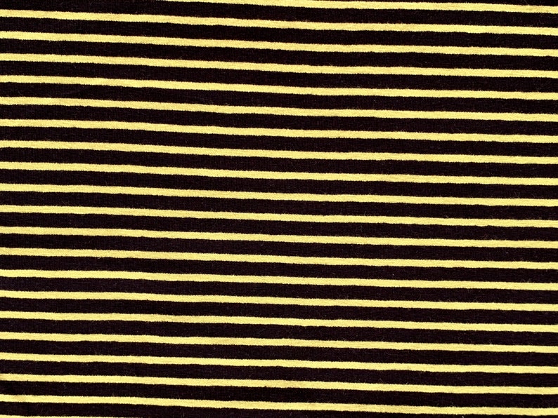 Black Yellow Striped Jersey Stretch Fabric Fabric For Girls Etsy
