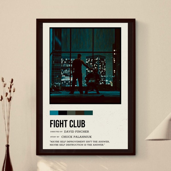 Fight Club minimalist movie poster, 12x 18 inch movie print, film print, movie lover gift, wall art, Movie Quote