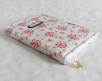 A5 Notebook Rose Medallion Personalized Hand-bound covered with cotton fabric