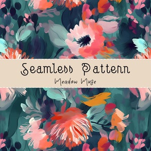 Floral Pattern, Botanical Pattern, Gouache Pattern, Floral Seamless Pattern, Floral Background, Botanical Background, Seamless Repeat