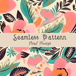 Floral Pattern, Botanical Pattern, Floral Seamless Pattern, Floral Background, Botanical Background, Seamless Repeat, POD Allowed