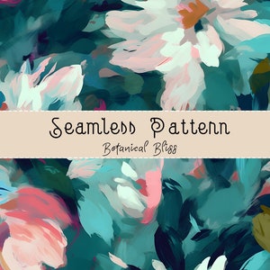 Floral Pattern, Botanical Pattern, Gouache Pattern, Floral Seamless Pattern, Floral Background, Botanical Background, Seamless Repeat
