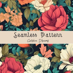 Floral Pattern, Botanical Pattern, Floral Seamless Pattern, Floral Background, Botanical Background, Seamless Repeat, POD Allowed