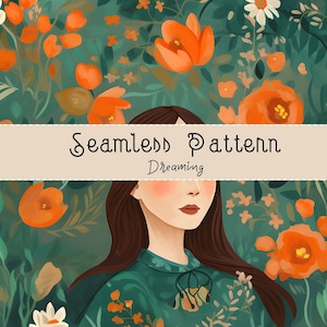 Folk Pattern, Floral Folk Pattern, Floral Seamless Pattern, Floral Background, Botanical Background, Seamless Repeat, POD Allowed