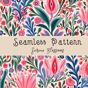 Floral Pattern, Pink Floral Pattern, Botanical Pattern, Floral Seamless Pattern, Floral Background, Botanical Background, Seamless Repeat