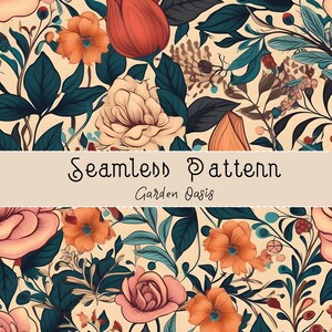 Floral Pattern, Botanical Pattern, Floral Seamless Pattern, Floral Background, Botanical Background, Seamless Repeat, POD Allowed