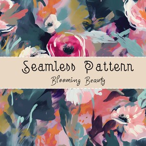 Floral Pattern, Botanical Pattern, Gouache Pattern, Floral Seamless Pattern, Floral Background, Botanical Background, Seamless Repeat