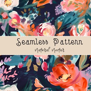 Floral Pattern, Pink Floral Pattern, Gouache Pattern, Floral Seamless Pattern, Floral Background, Botanical Background, Seamless Repeat