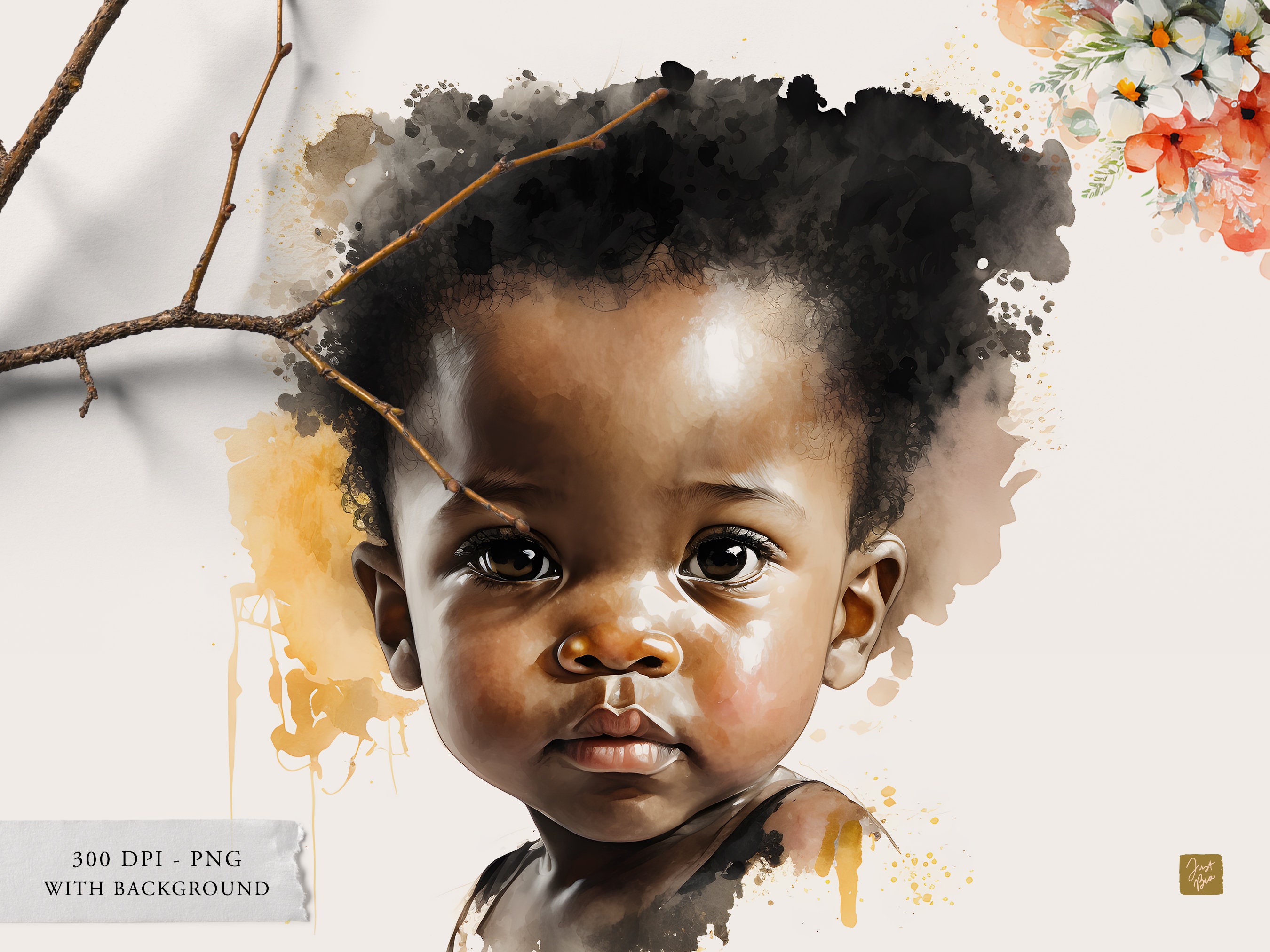 Watercolor Baby Clipart Baby Shower PNG Digital Image Downloads for