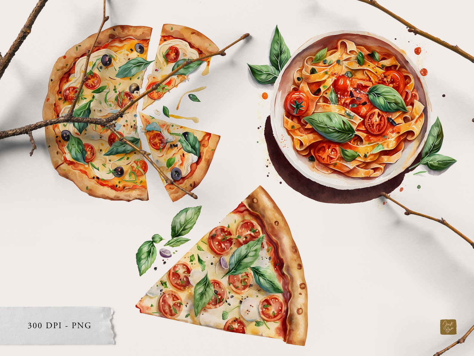 Italy Clipart, Italy Graphics, Italian Cuisine Clipart Set, Milan ...