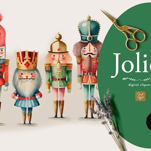 Watercolor Nutcrackers, Nutcrackers Clipart, Whimsical Christmas Watercolor, Watercolor Clipart, Nutcrackers Graphics, Instant Download