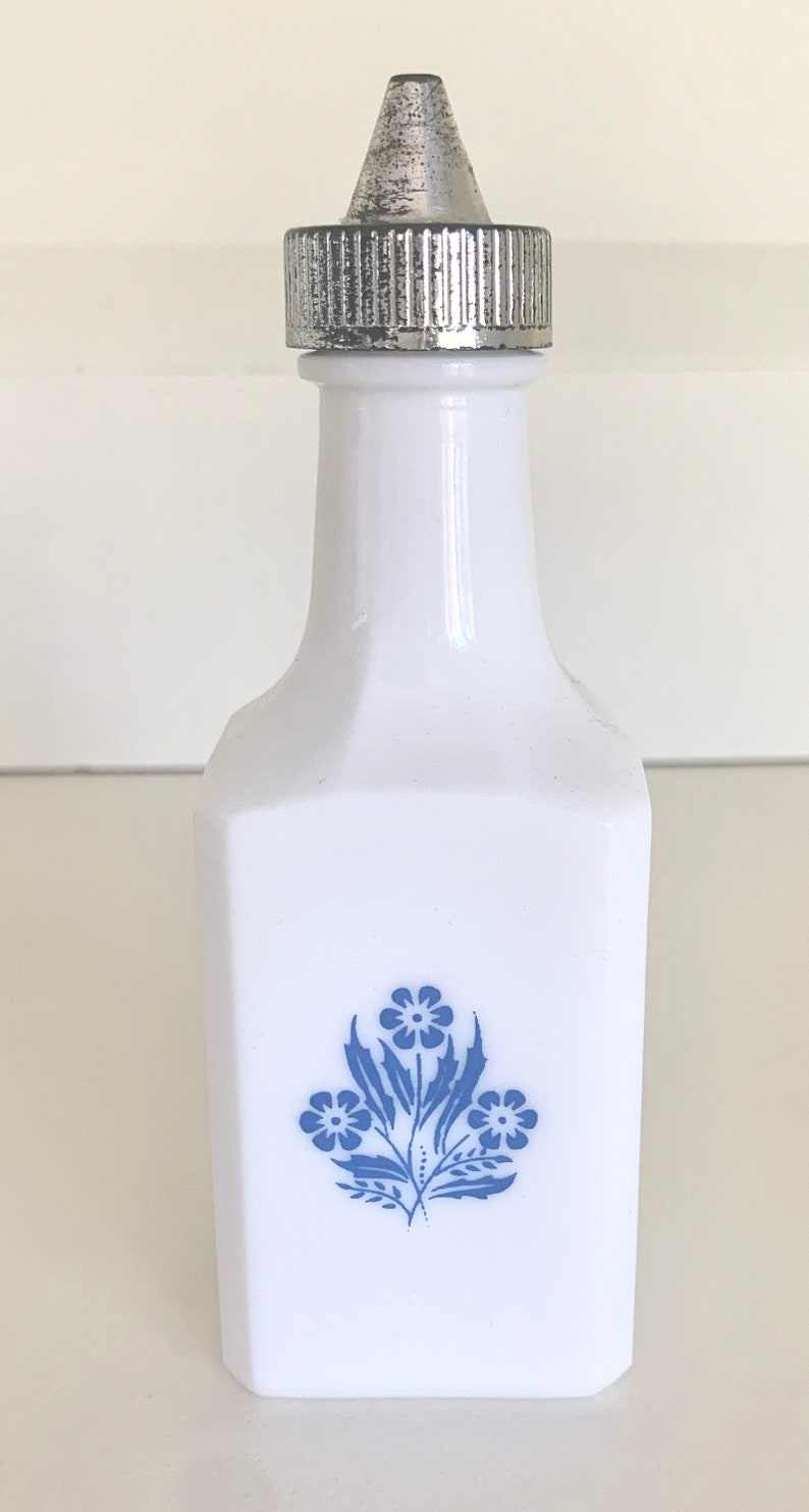 Vintage Vinegar Bottle Corning Ware Pyrex Blue Corn Flower Etsy