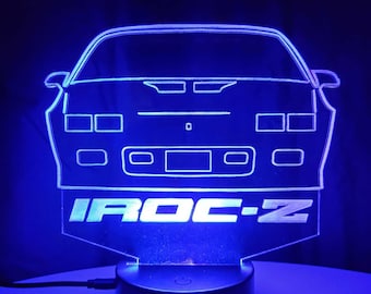 Acrylic Car Light | LED Lamp | IROC Camaro Light | RGB Car Light | Car Lover Gift | Car Desk Lamp | Trendy Night Lamp | Light with Remote