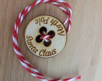 Santa’s Lost Button | Santa’s Missing Button | Christmas Tradition | Holiday Tradition | Wooden Tag | Gift Decoration | Santa’s Button