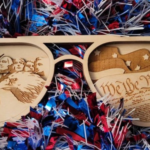 USA Wall Art Glasses with monuments