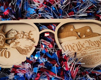 USA Wall Art Glasses with monuments