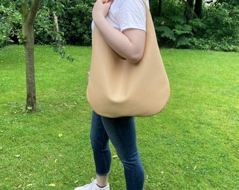 Leather Bag black Hobo bag | Oversized summer leather handbag woman trend | large minimalist leatherbag for business shopping travel college